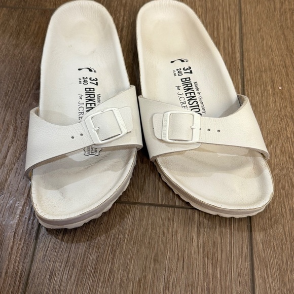 Birkenstock for J. Crew Madrid White Sandal Sz 37 W6 Slip-On Summer Casual - Picture 11 of 13